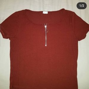 Garage front zipper shirt